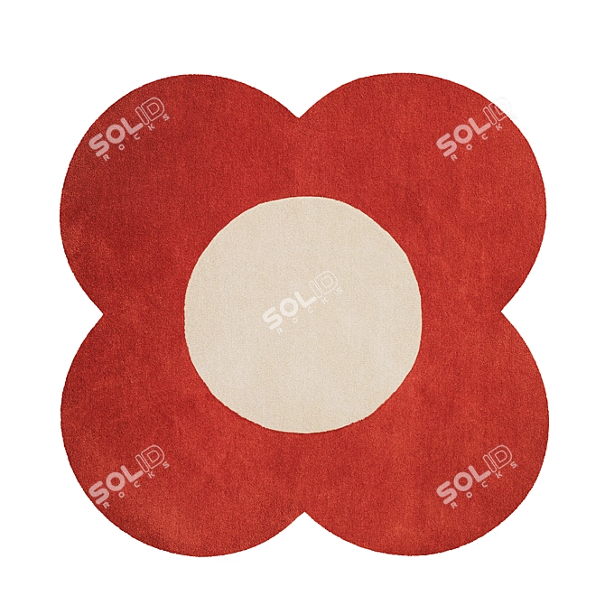 Flower Handwoven Rug in Millimeters 3D model image 2