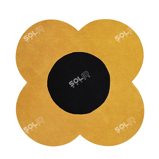 Flower Handwoven Rug in Millimeters 3D model image 3