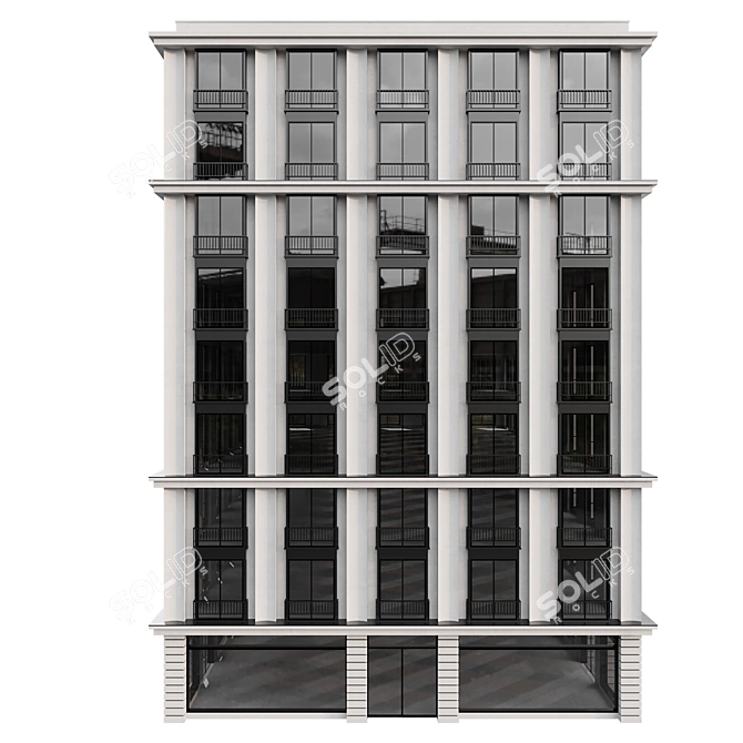 Neoclassic No90 Residential Building Model 3D model image 4