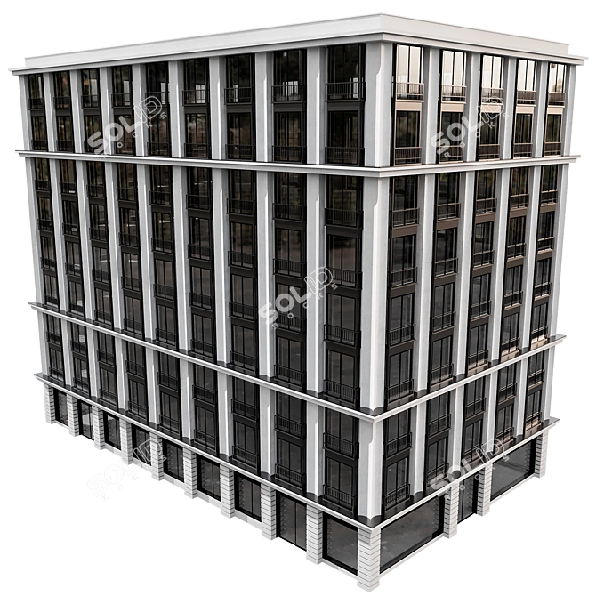 Neoclassic No90 Residential Building Model 3D model image 5