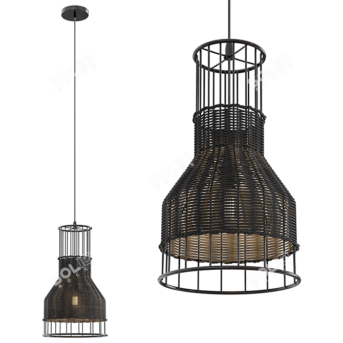 Sleek Laika Pendant Light 3D model image 1