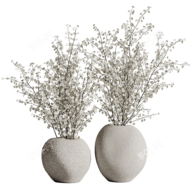 Botanical Bouquet Vase 43 3D model image 2