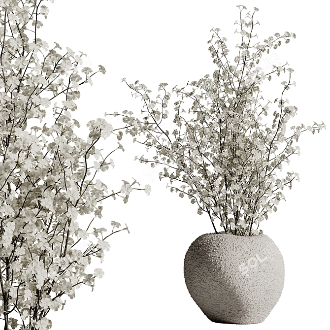 Botanical Bouquet Vase 43 3D model image 4