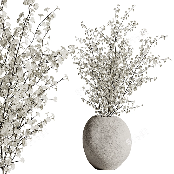 Botanical Bouquet Vase 43 3D model image 5