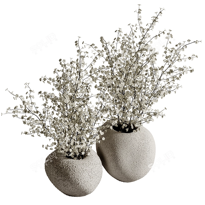 Botanical Bouquet Vase 43 3D model image 7