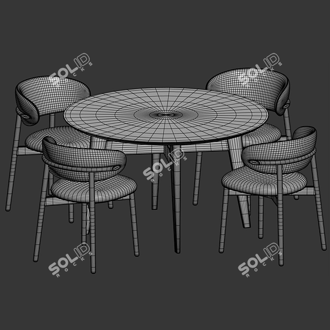  Modern Dining Set Furniture 3D model image 4