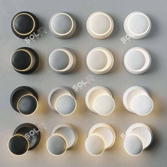 Rotating LED Wall Sconce 3D model image 2