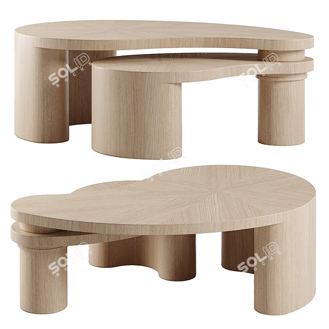 Oval Accent Coffee Table 3D model image 1