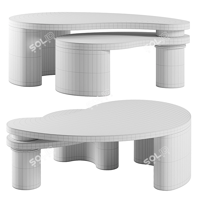 Oval Accent Coffee Table 3D model image 3