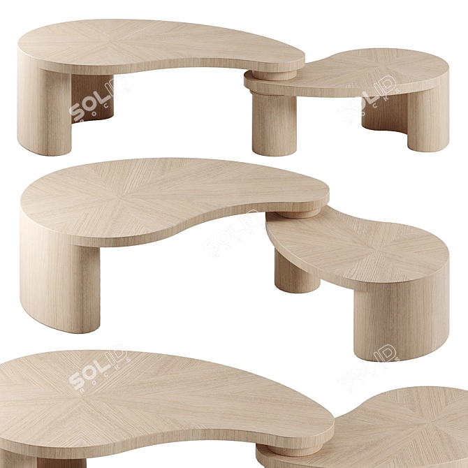 Oval Accent Coffee Table 3D model image 7