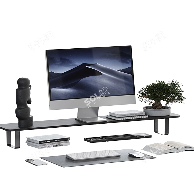 Apple-themed Desk Decor Set 3D model image 2