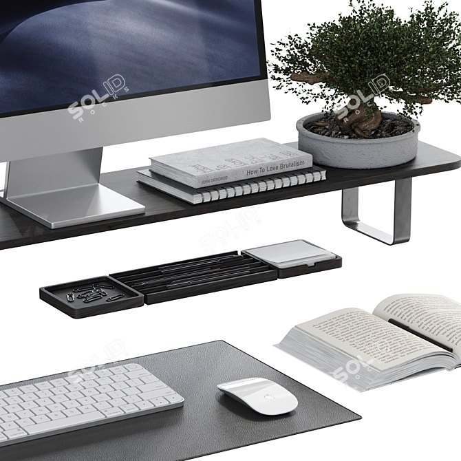 Apple-themed Desk Decor Set 3D model image 3