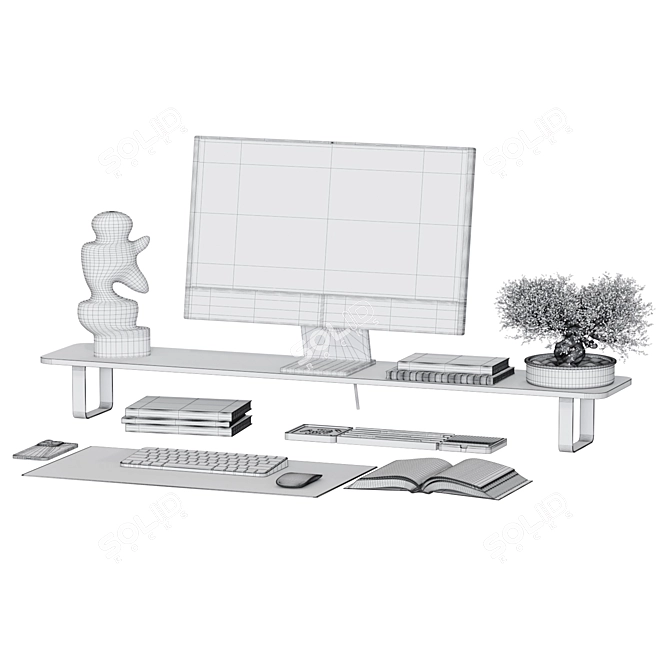 Apple-themed Desk Decor Set 3D model image 5