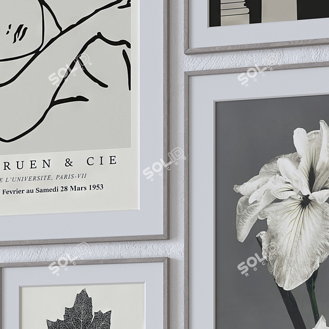 Modern Wall Paintings Set 8 3D model image 2