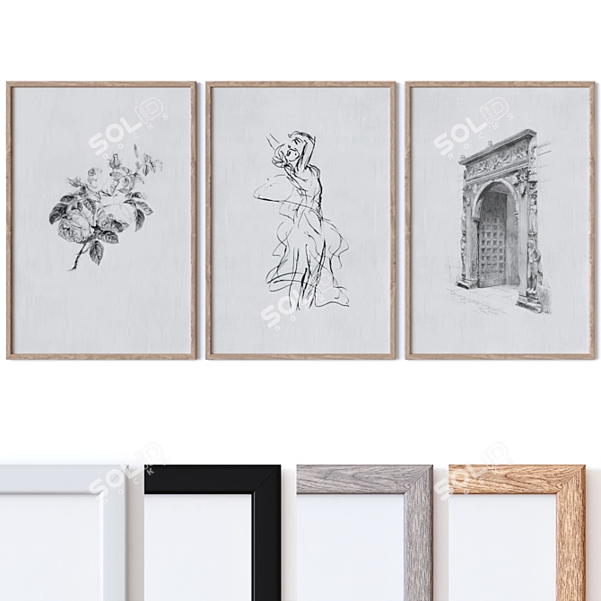 Multi-Framed Wall Art Pack 3D model image 1