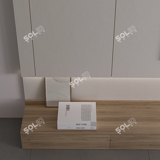 Modern TV Wall with Decor 3D model image 4