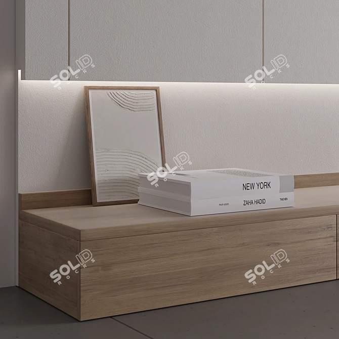 Modern TV Wall with Decor 3D model image 5