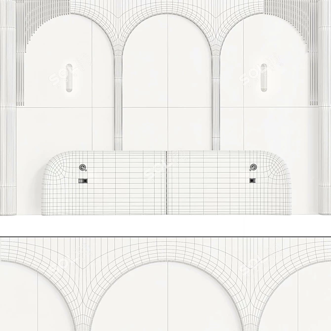 Decorative 3D Wall Panel Arch 3D model image 5