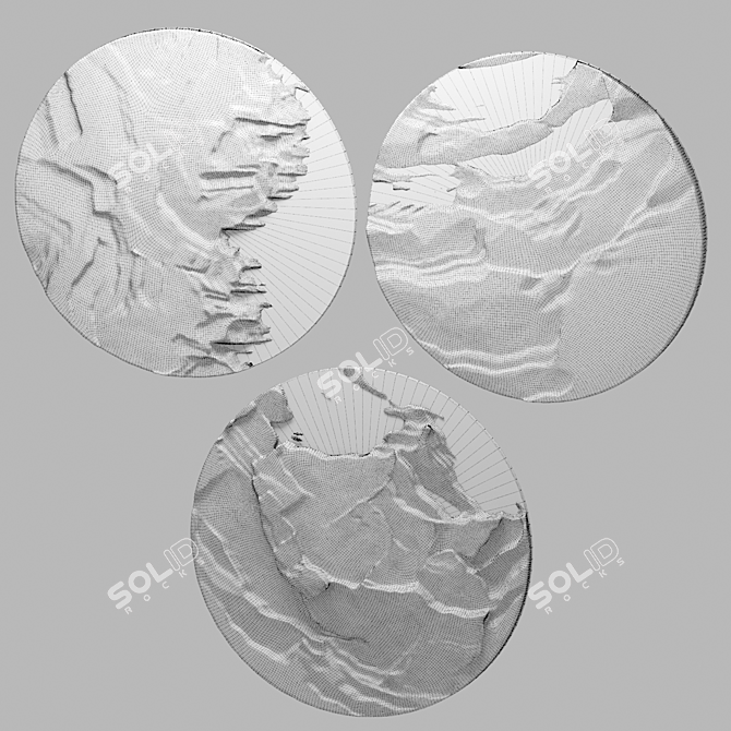 Gypsum Wall Panel Set 3D model image 3