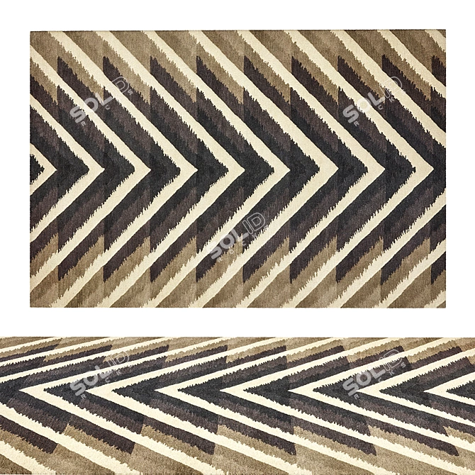 Elegant Makalu Designer Rug 3D model image 3