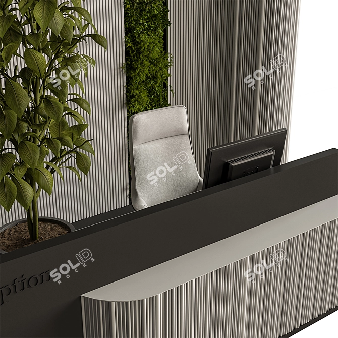 Sleek Reception Desk Set 582 3D model image 2