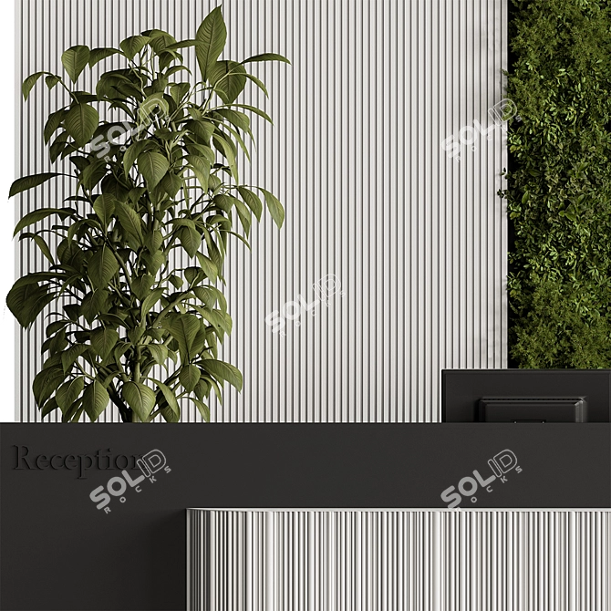 Sleek Reception Desk Set 582 3D model image 3