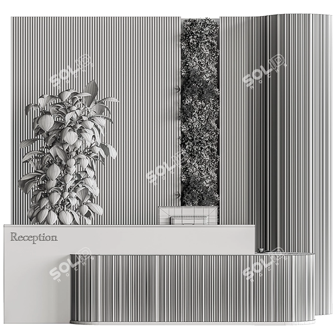 Sleek Reception Desk Set 582 3D model image 4