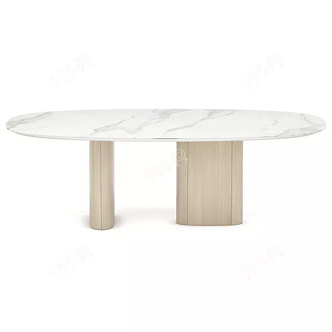 Elegant Statuario Dining Set 3D model image 3