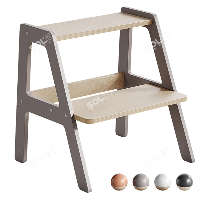 Montessori Home Step Stool- Ladder 3D model image 1