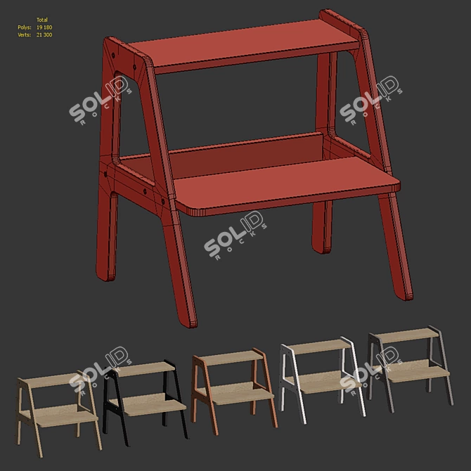 Montessori Home Step Stool- Ladder 3D model image 6