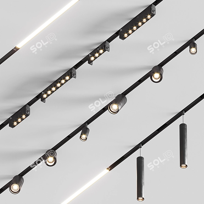 Sleek Track Lighting Solution 3D model image 1