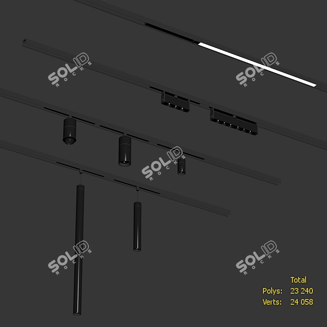 Sleek Track Lighting Solution 3D model image 4