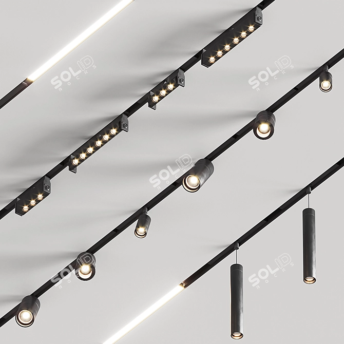 Sleek Track Lighting Solution 3D model image 5
