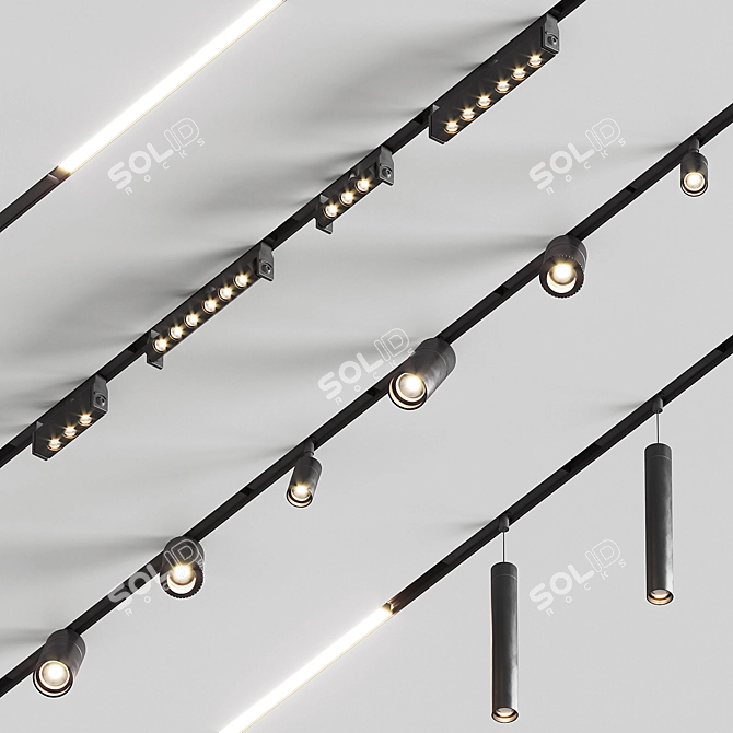 Sleek Track Lighting Solution 3D model image 7