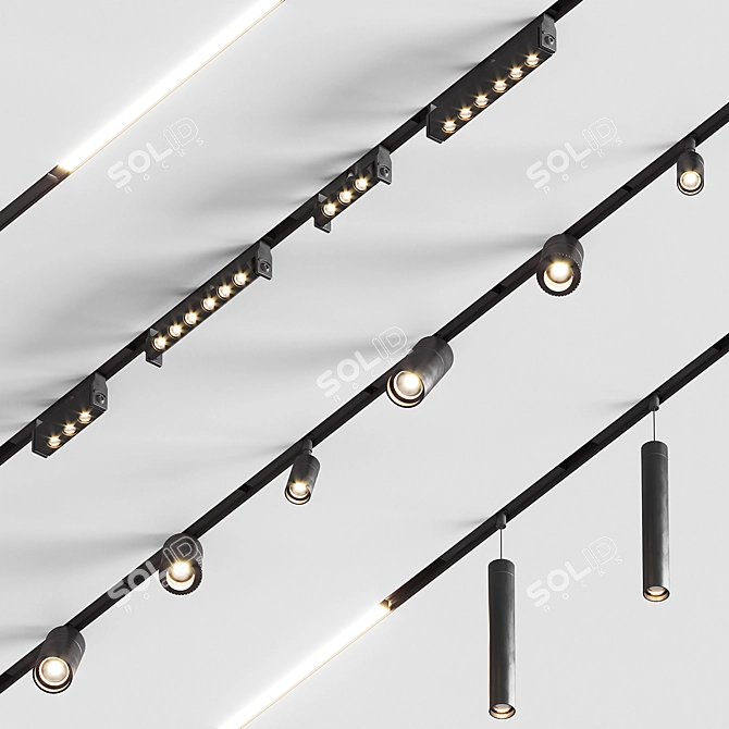 Sleek Track Lighting Solution 3D model image 10