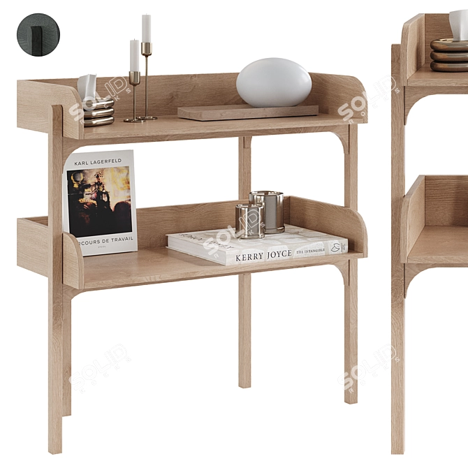 Elegant Oak Utility Shelf 3D model image 1