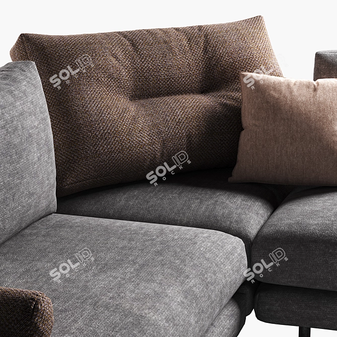 Sleek Mercury Sofa Set 3D model image 3