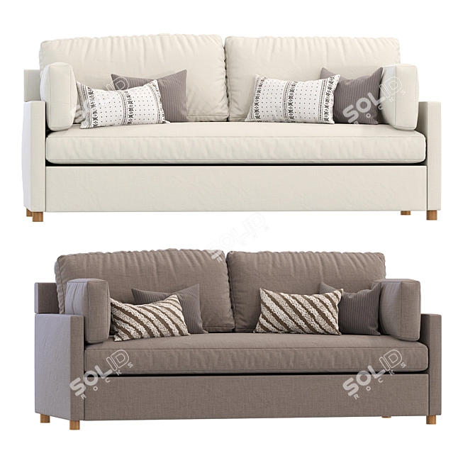 West Elm 3-Seater Marin Sofa 3D model image 1