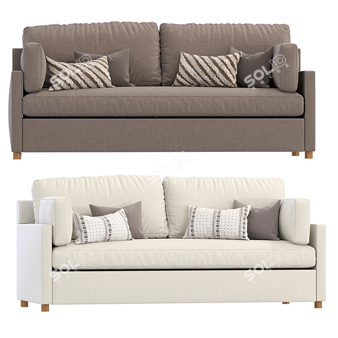 West Elm 3-Seater Marin Sofa 3D model image 2