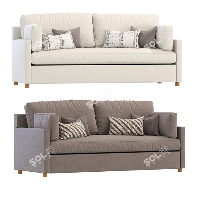 West Elm 3-Seater Marin Sofa 3D model image 3