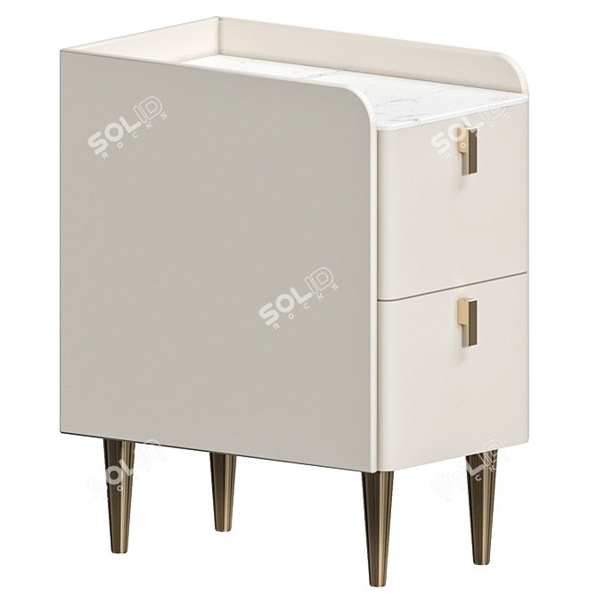 Modern Bedside Table with Storage 3D model image 1