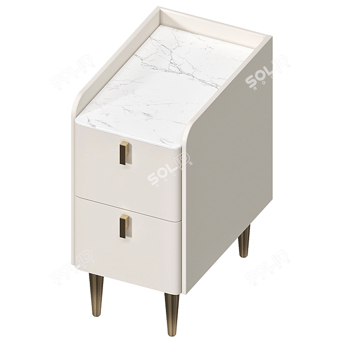 Modern Bedside Table with Storage 3D model image 2