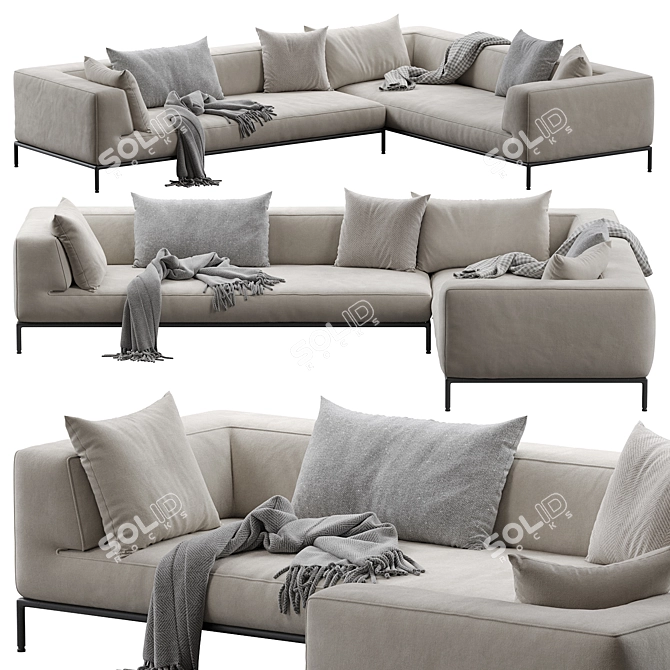 Modern Flexform PERRY UP Sofa 3D model image 1