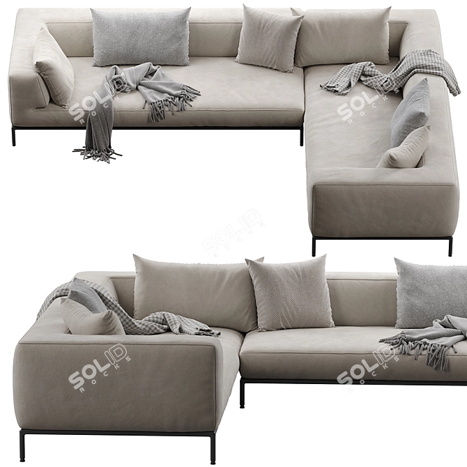 Modern Flexform PERRY UP Sofa 3D model image 5