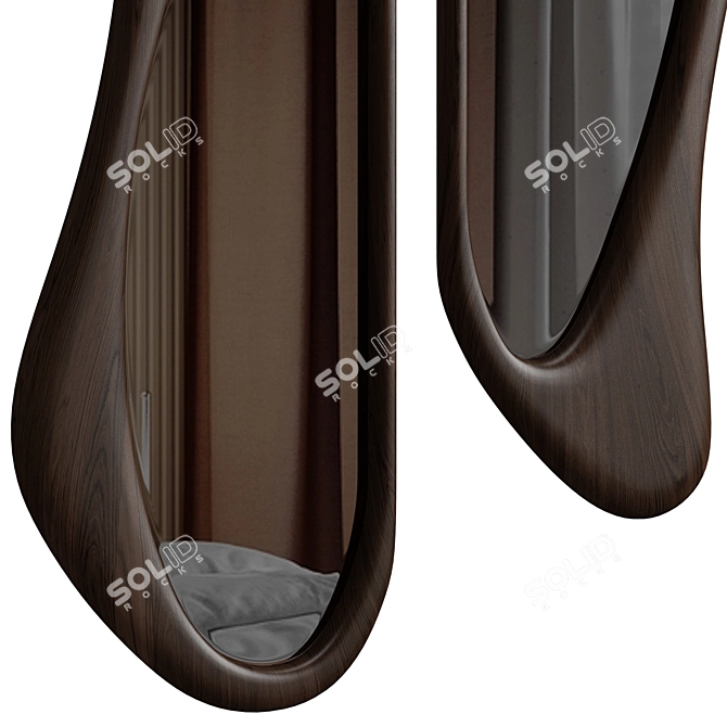 Modern Wooden Accent Mirror 3D model image 5