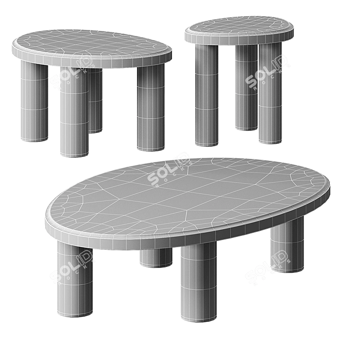 La Sal Natural Oak Accent Table 3D model image 3