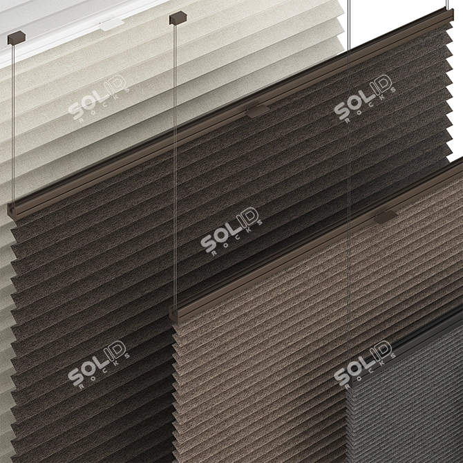 Animated Pleated Curtains: Customizable Coverage 3D model image 2