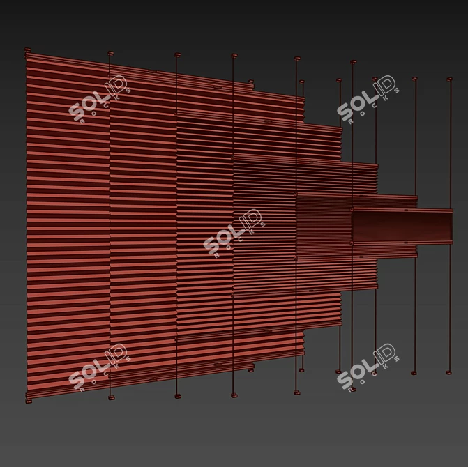 Animated Pleated Curtains: Customizable Coverage 3D model image 5