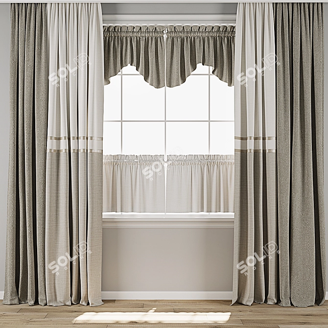  3D Curtain Model Pack 3D model image 1