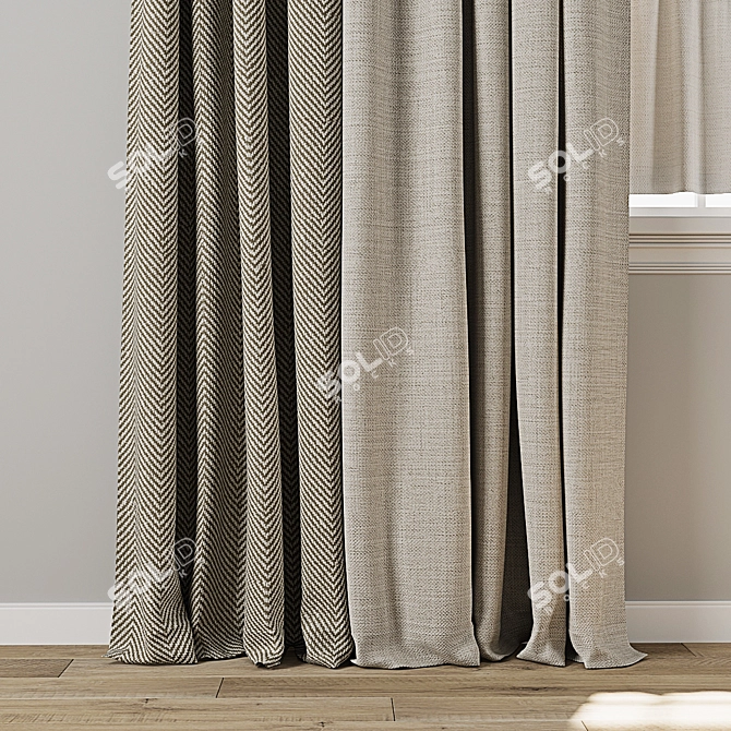  3D Curtain Model Pack 3D model image 2